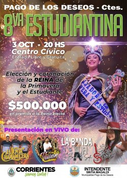  Con la juventud como protagonista, Pago de los Deseos presenta la 8ª Estudiantina Regional